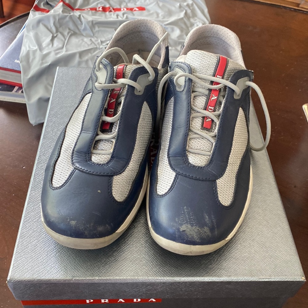 Prada America’s cup sneakers- blue/silver size 39